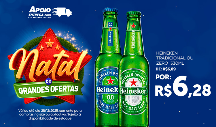 Cerveja Heineken Tradicional ou Zero 330ml 28/12